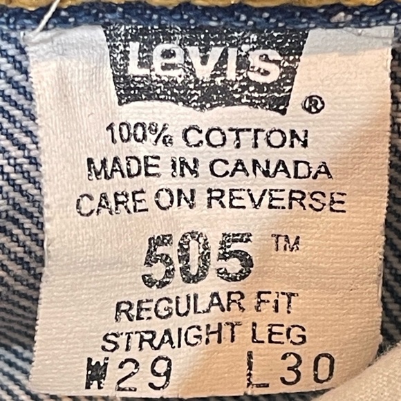 Vintage Levis 505 Unisex Medium Wash Regular Fit Straight Leg 29/30 - Picture 9 of 10